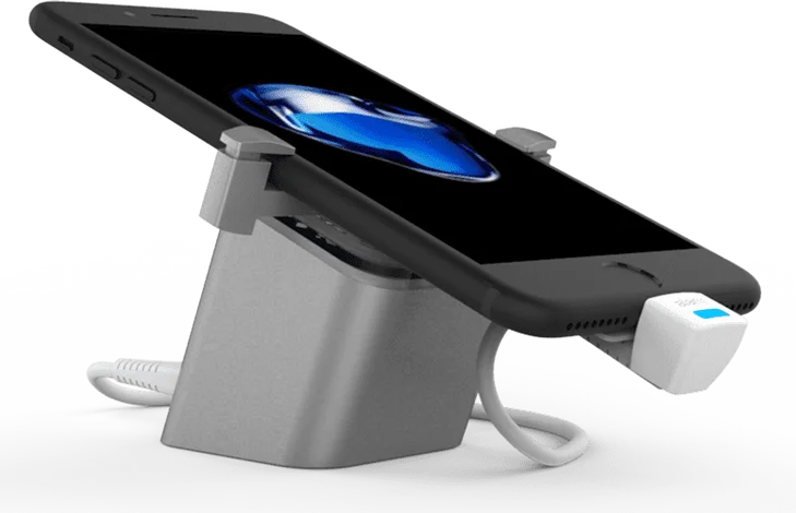 Imagem de um Cadeado MAX702 protegendo um celular contra furtos